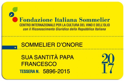 Papa Francesco Sommelier d'Onore Papa Francesco Sommelier d'Onore