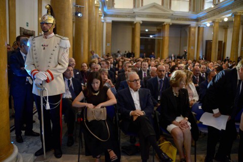da sinistra, Rossana Gaja, Angelo Gaja, Letizia Moratti da sinistra, Rossana Gaja, Angelo Gaja, Letizia Moratti